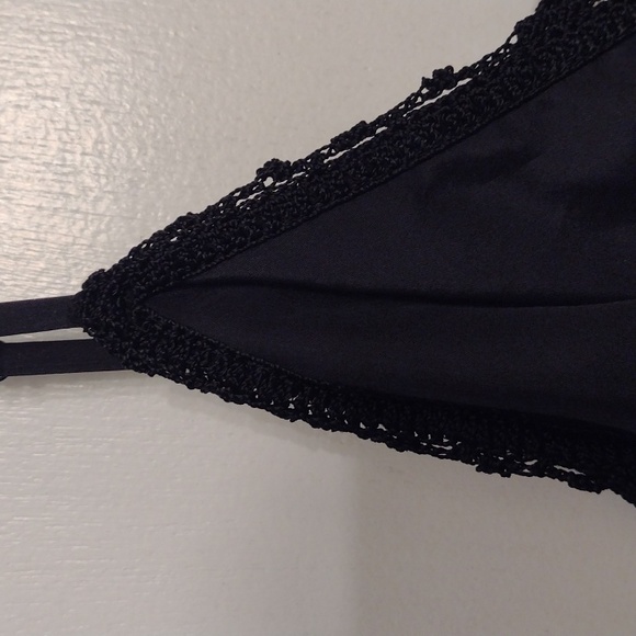 NEW Gold Hawk Black Silk Double Layer Silk Babydoll Camisole Tank Size Medium - Picture 5 of 16